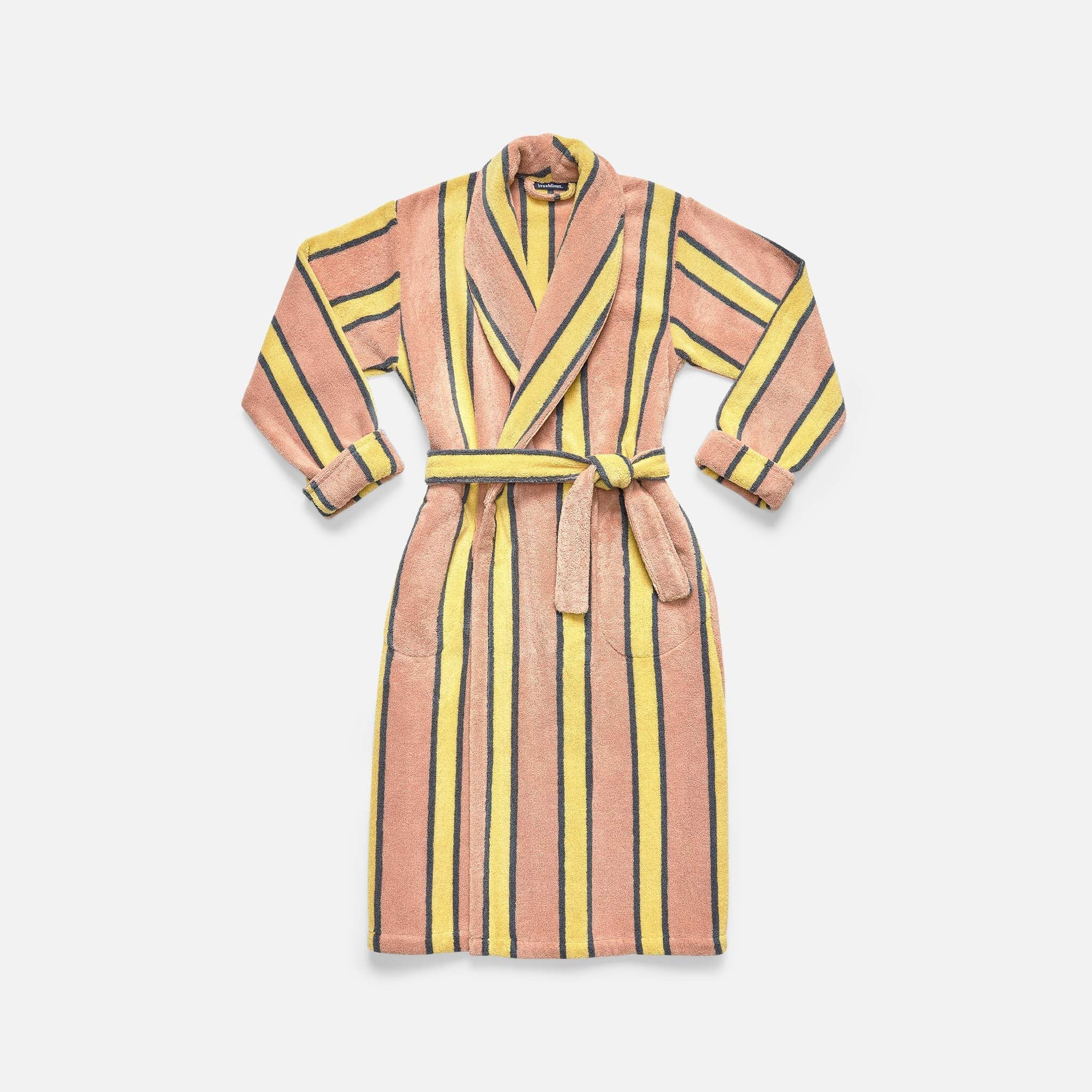 Brooklinen Super-Plush Robe size XXL in Striped Cloudy Pink | Brooklinen