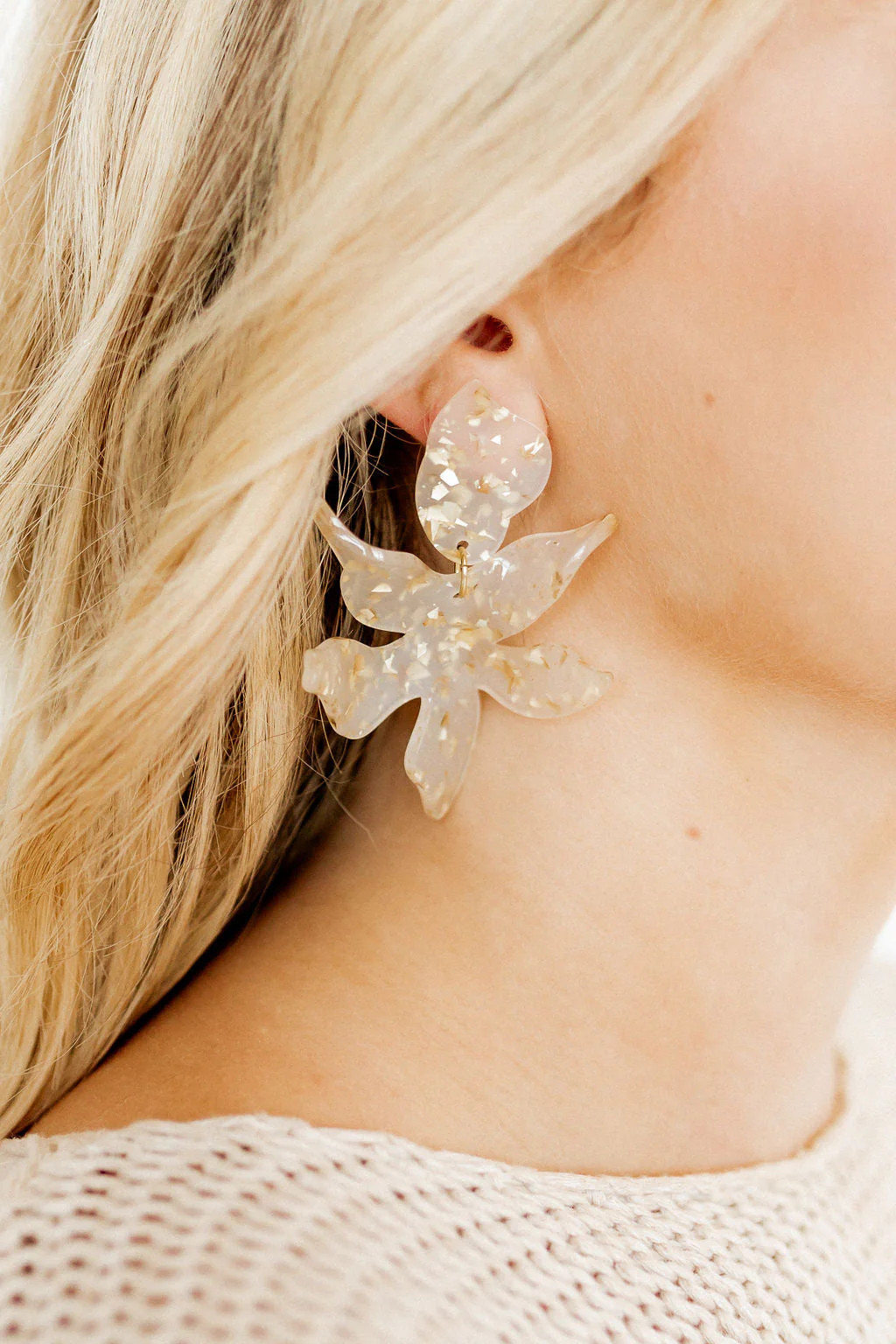 Flora Statement Earrings - Gold Confetti - Shop LINNY CO | LINNY CO LLC