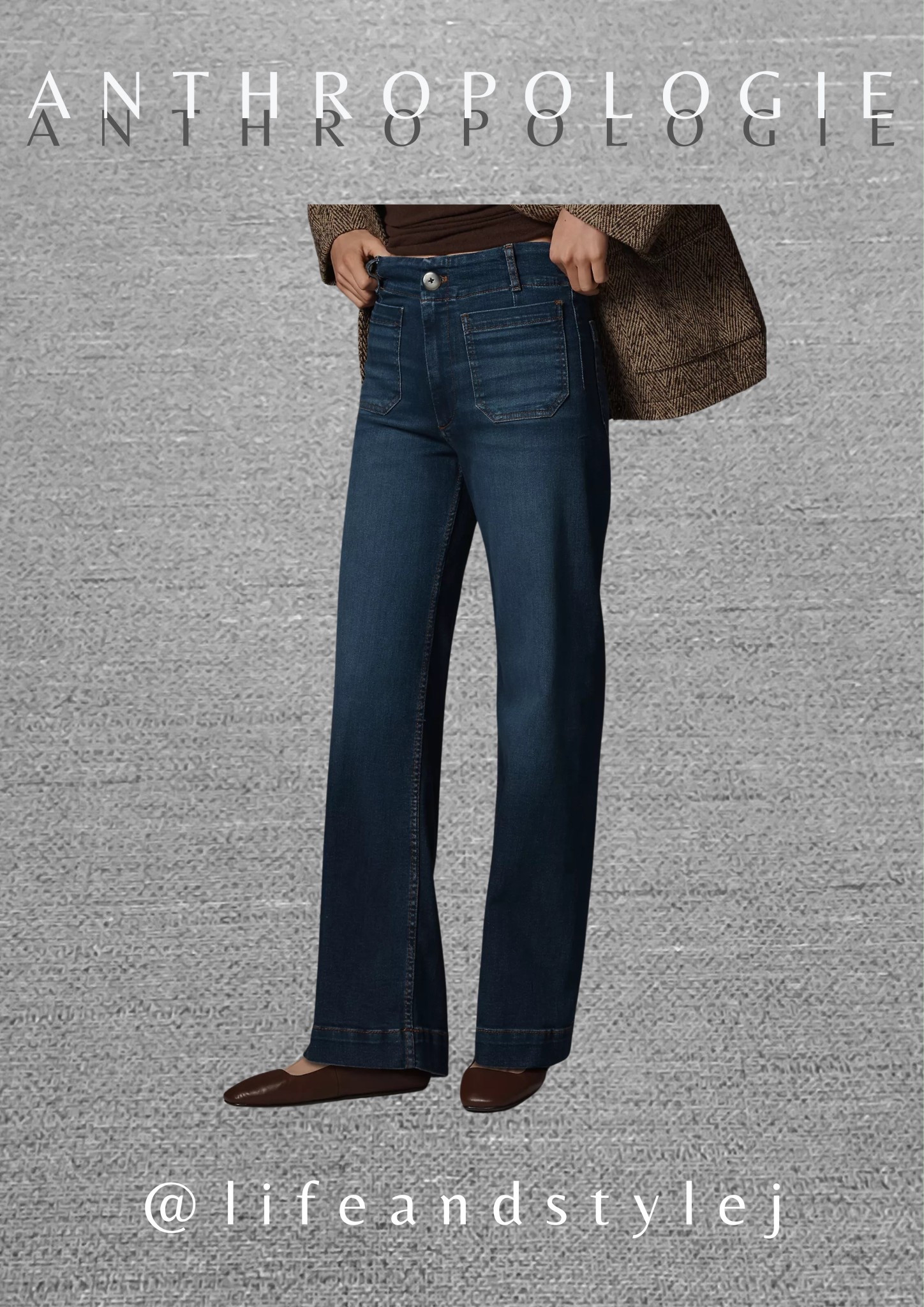 Maeve The Colette full length wide leg jeans are a modern essential for midlife ageless style. Pair with a fitted knit or crisp button down, add a belt to define the waist, and finish with loafers or heeled boots for a flattering polished look that feels current and timeless. #MidlifeStyle #AgelessFashion #WideLegJeans #ModernClassic #EverydayStyle 