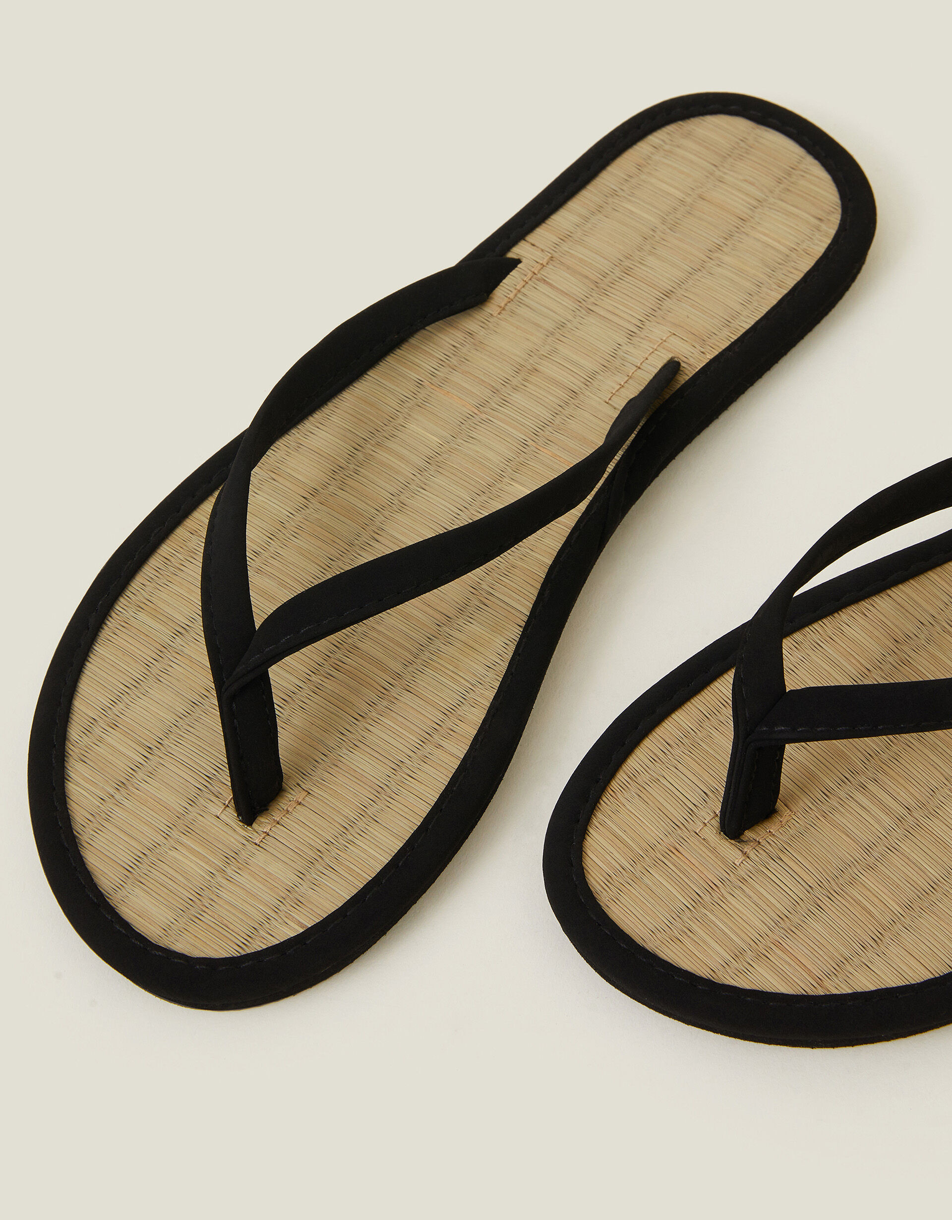 Plain Seagrass Flip Flops Black | Accessorize (Global)