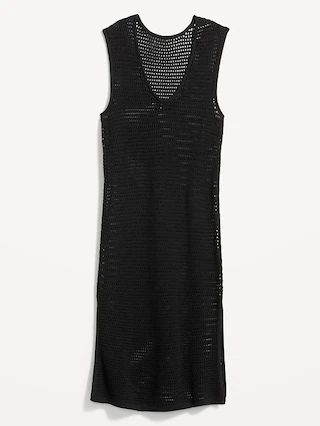 Sleeveless Crochet Midi Swim Cover-Up Dress for Women | Old Navy (US)