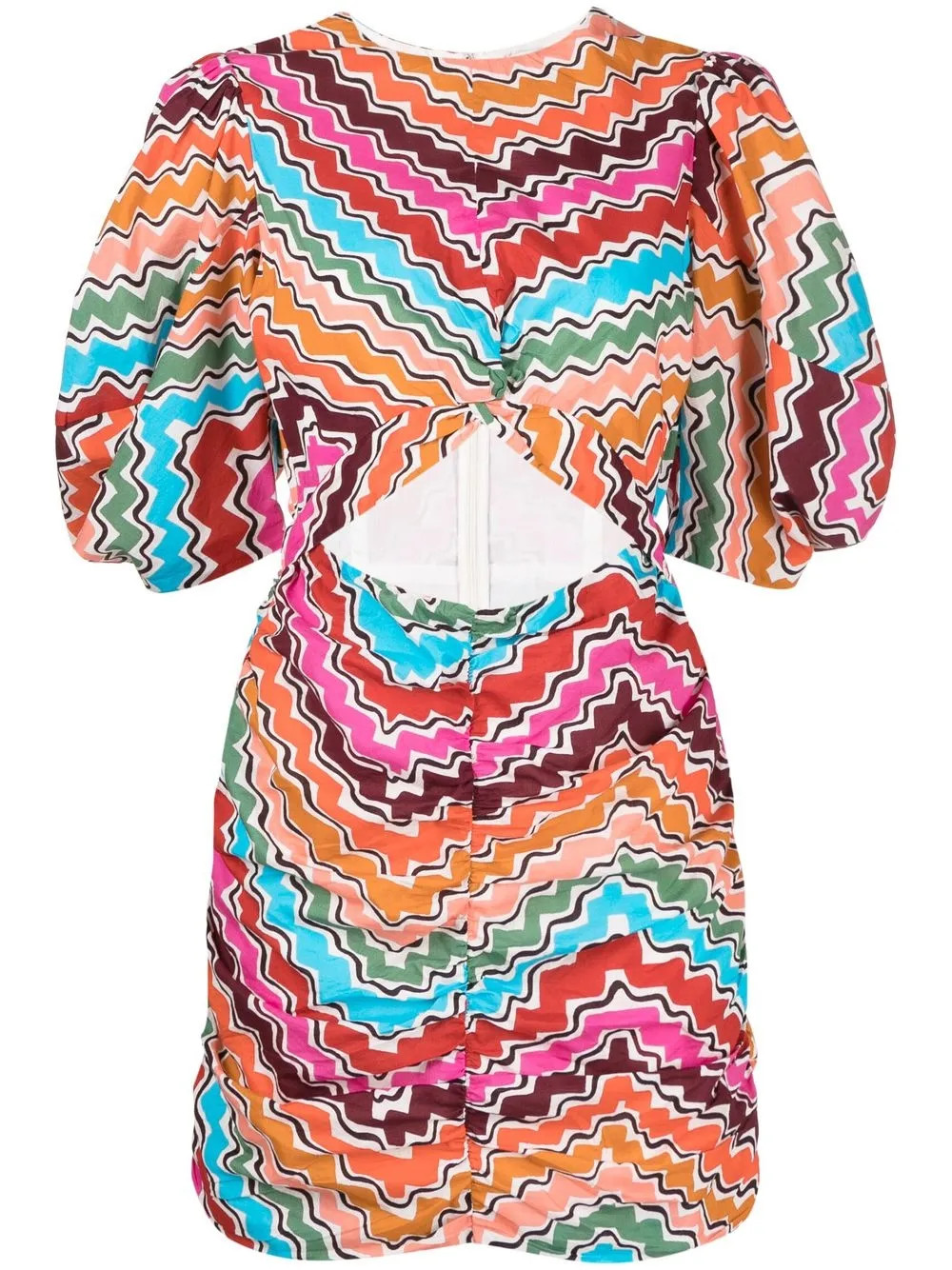 RHODE Isla Patterned puff-sleeve Blouse - Farfetch | Farfetch Global