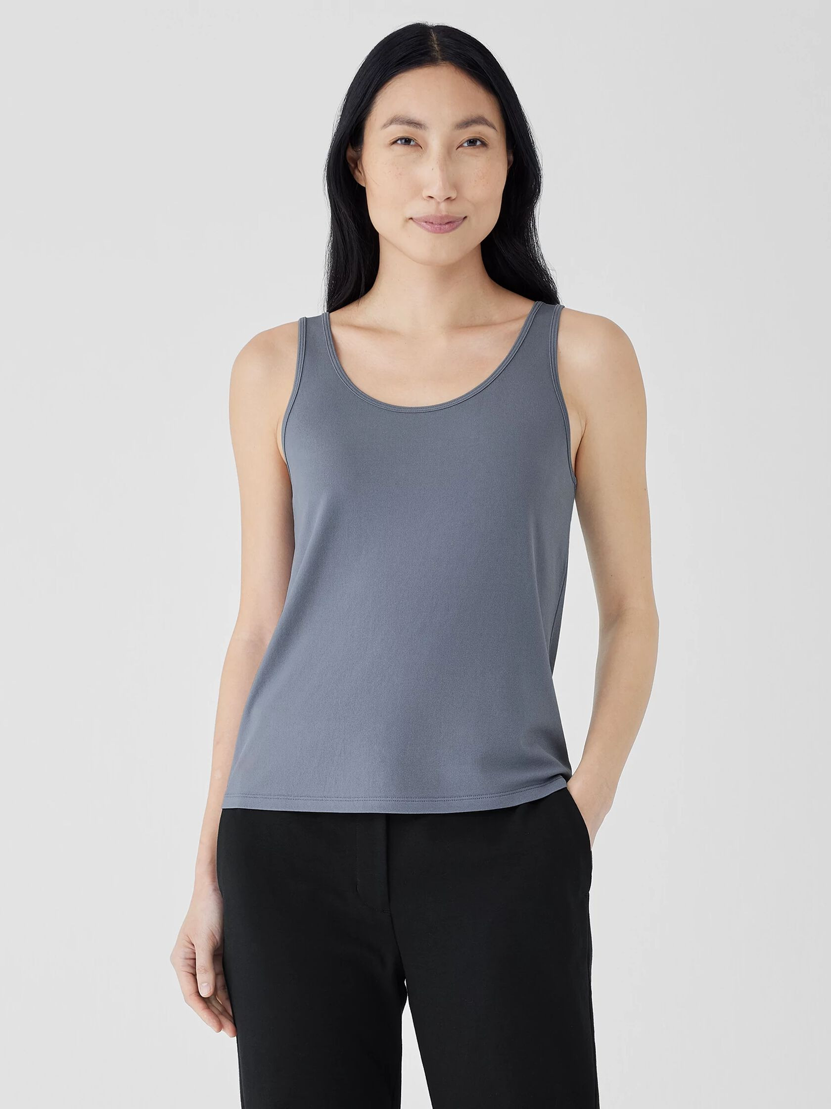 Stretch Silk Jersey Scoop Neck Tank | Eileen Fisher