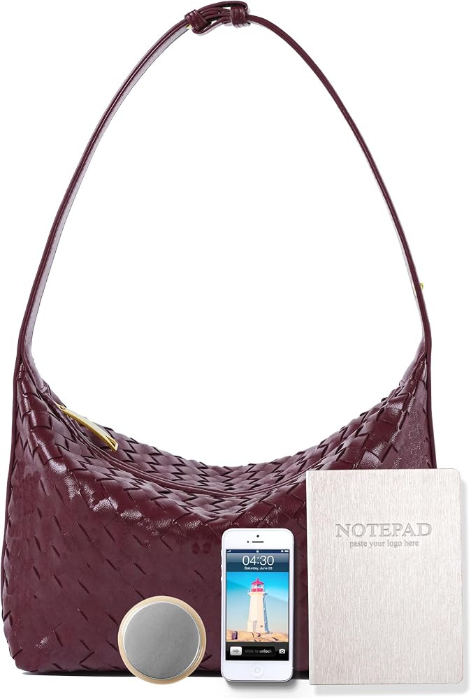 Vegan Leather Woven Tote Handbag, Top-handle Shoulder Bag, Pure Underarm Purse, Clutch, Braided | Amazon (US)