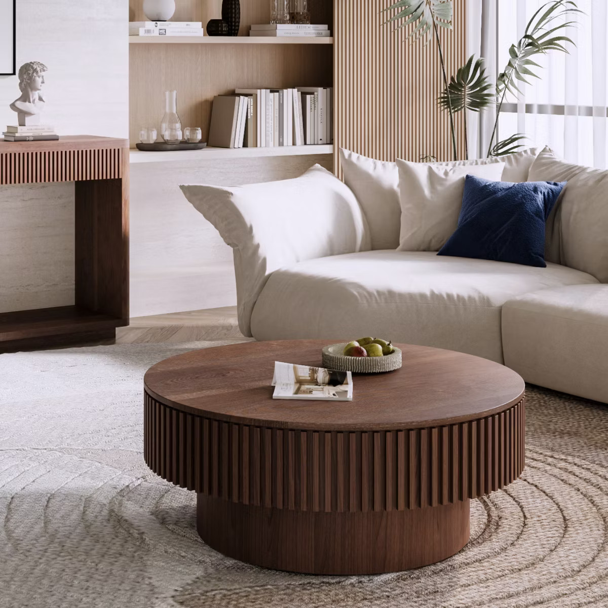 GDFStudio Sophia Modern Round Coffee Table with Storage | Target