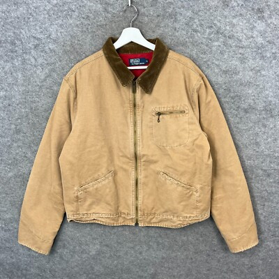 Vintage Ralph Lauren Jacket Mens Extra Large Beige Detroit Chore Canvas Barn Y2K  | eBay | eBay UK