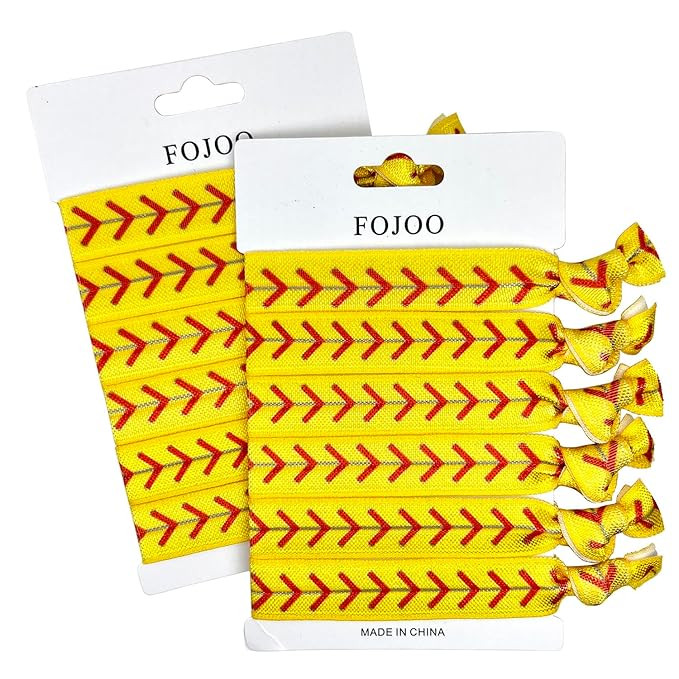 Softball Hair Ties, 12 Pieces Hair Accessories, No Crease Hair Elastics Set for Women Girls Playe... | Amazon (US)