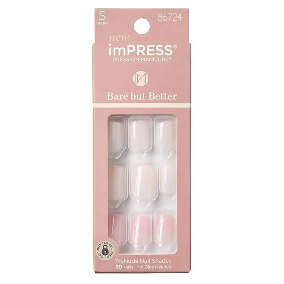 Kiss Impress Press On Manicure Bare But Better Press-On Manicure Fake Nails, 30 Ea, 3 Pack | Walmart (US)