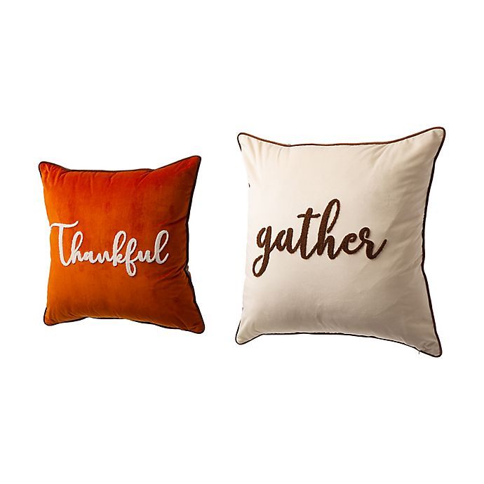 Glitzhome® "Gather" and "Thankful" Velvet Pillow Cover Collection | Bed Bath & Beyond
