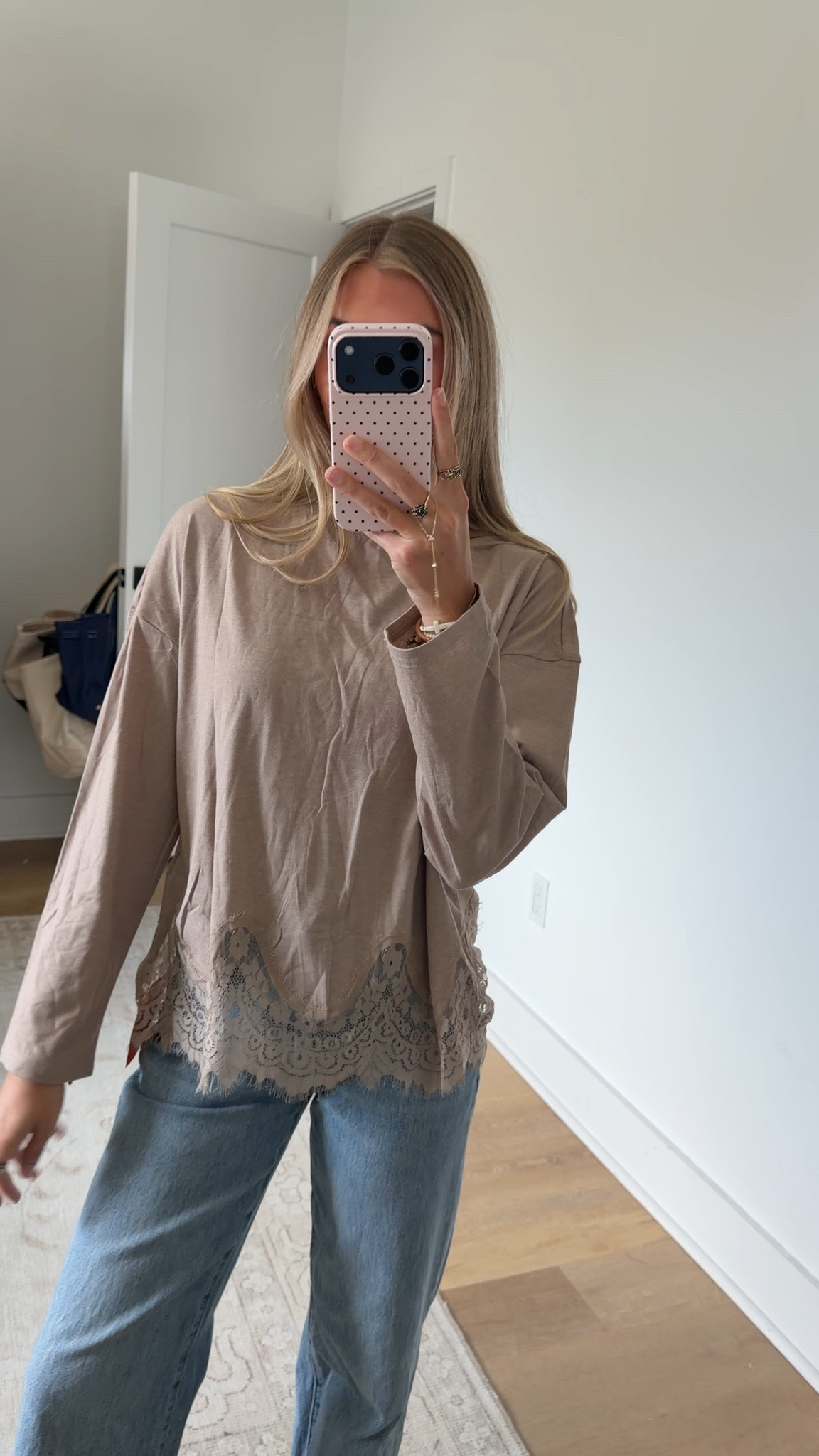 Amazon size small Tankaneo Womens Long Sleeve Lace Tops Oversized Crew Neck Casual T Shirts
Oversized Long Sleeve Tops，Tshirt With Lace Bottom,Casual Loose Fit Basic Tees，Lace Patchwork Tops，Round Neck Fall Tshirts

#LTKootd #LTKSeasonal #LTKSaleAlert