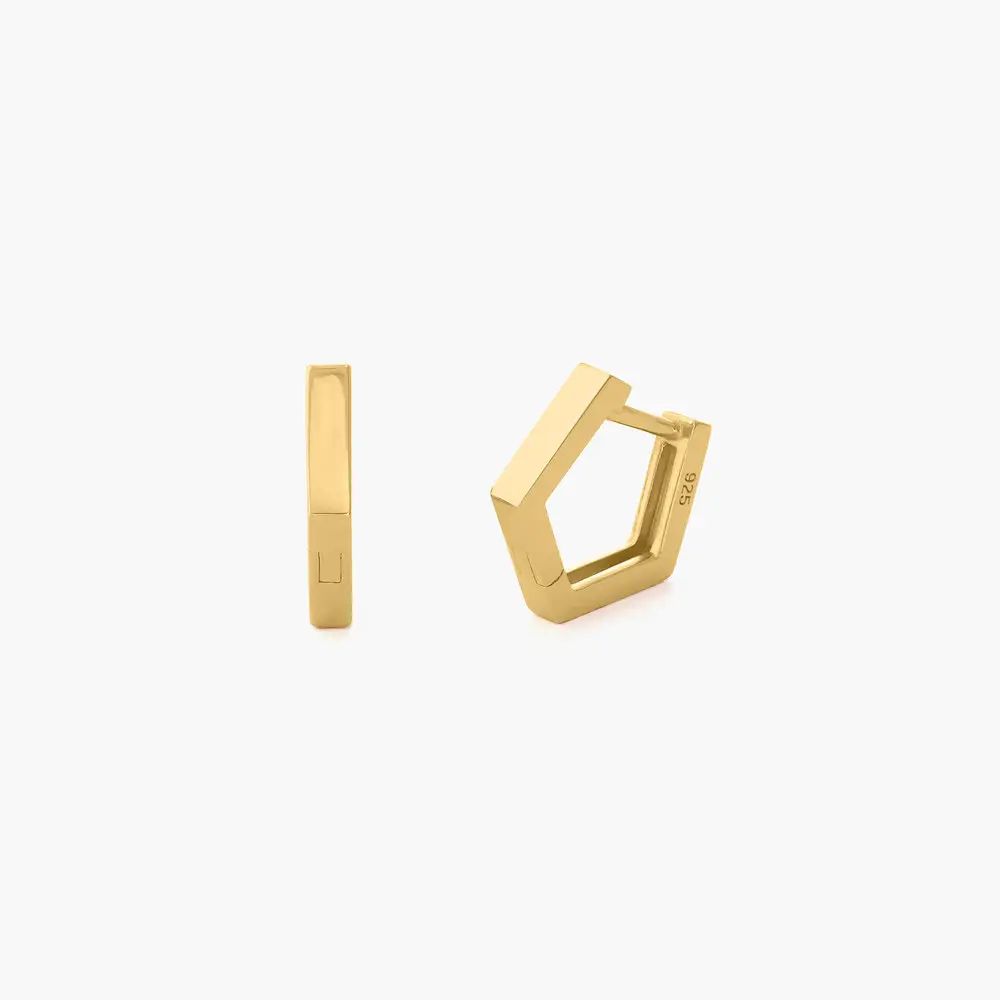 Strike Gold Hoop Earrings - Gold Plated | Oak & Luna (US)