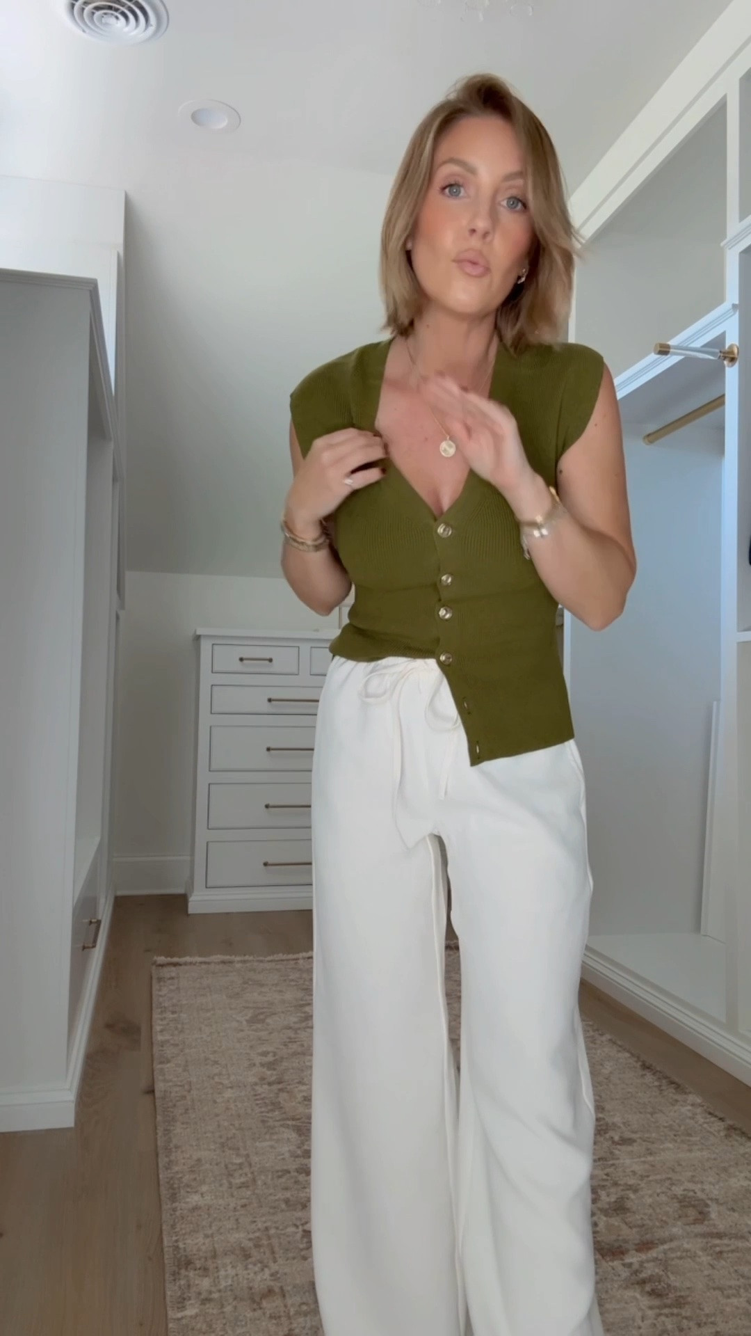 Love this look for early fall 🍁 XS Walmart top / XS Amazon wrinkle free pants

#LTKootd #LTKOver40 #LTKPetite