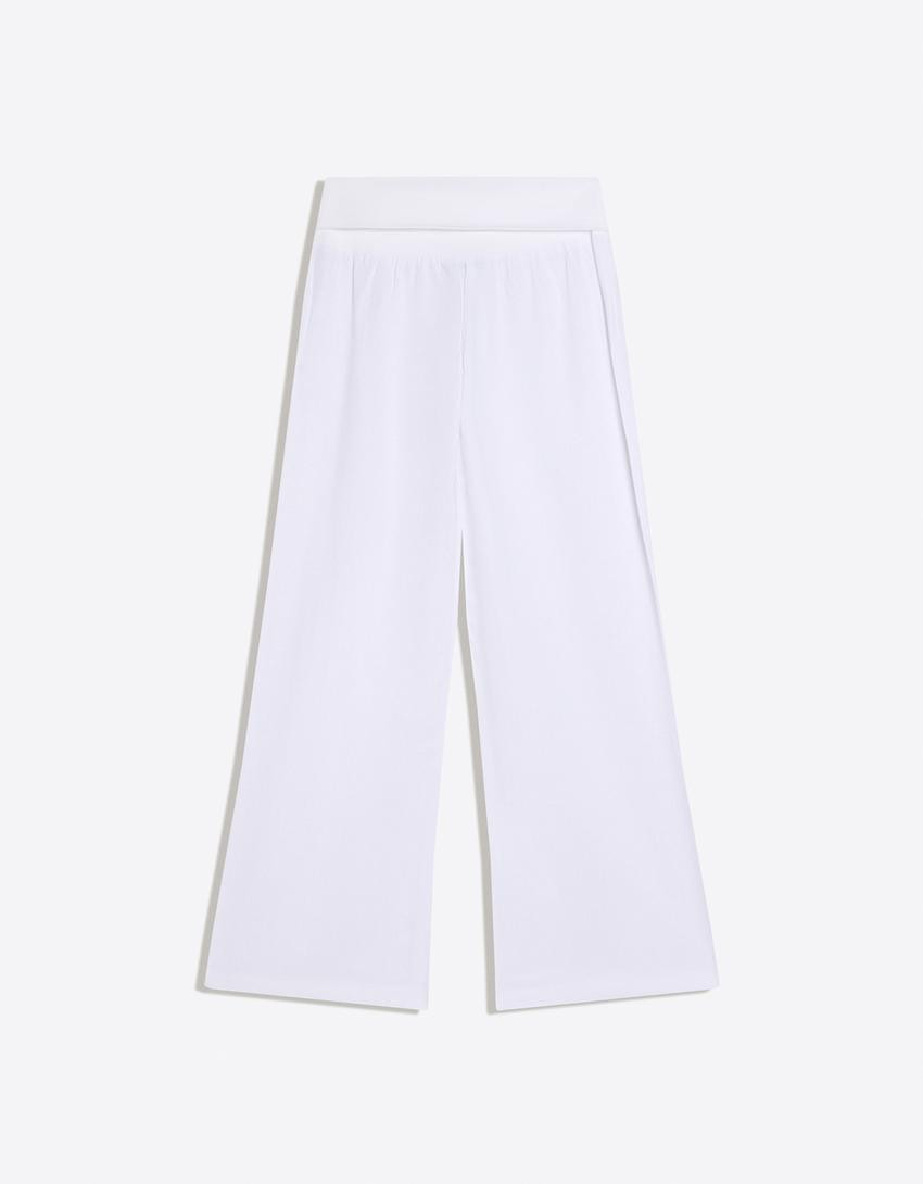 Turn-up waist trousers - Trousers - Women | Bershka UK