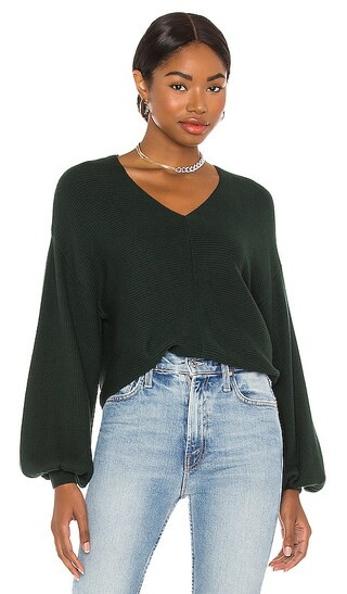 1. STATE Balloon Sleeve Sweater in Dark Green. - size L (also in XS, S, M) | Revolve Clothing (Global)