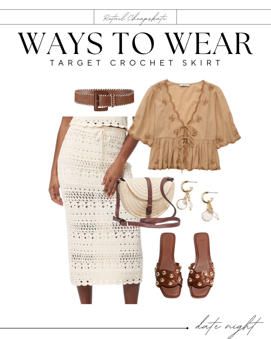Outfit inspo for date night! This target crochet skirt looks perfect dressed up with a cute blouse! 

#LTKFindsUnder50 #LTKStyleTip #LTKFindsUnder100