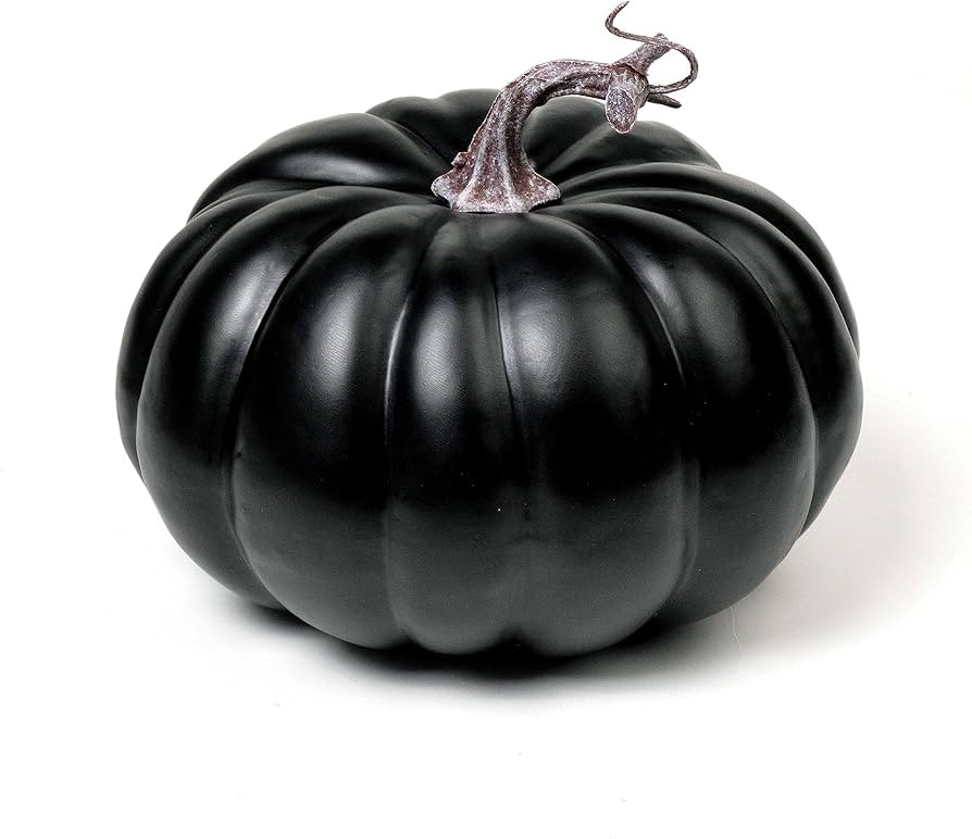 7 inch Artificial Black Pumpkin Foam Harvest Decor Fake Paintable Pumpkin Decoration for Fall Aut... | Amazon (US)