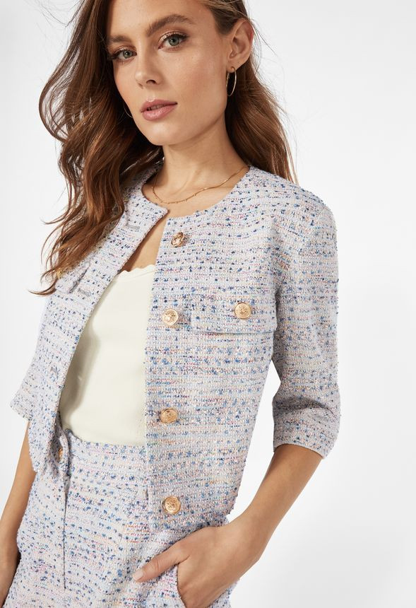 Tweed Crop Jacket | JustFab
