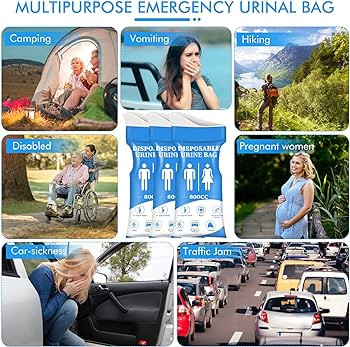 DIBBATU Disposable Urine Bag, 12/24 PCS Pee Bags for Travel for Women/Men, 800ML Emergency Portab... | Amazon (US)