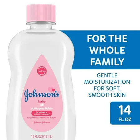 Johnson's Baby Body Moisturizing Oil, Original Mineral Oil for Baby Massage, 14 fl oz | Walmart (US)