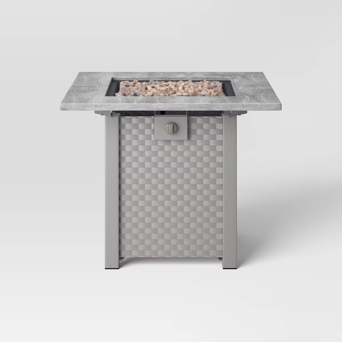30" Square Stamped Steel Wicker Outdoor Fire Pit - Threshold™: Lava Rock, Heat-Resistant, 50k B... | Target