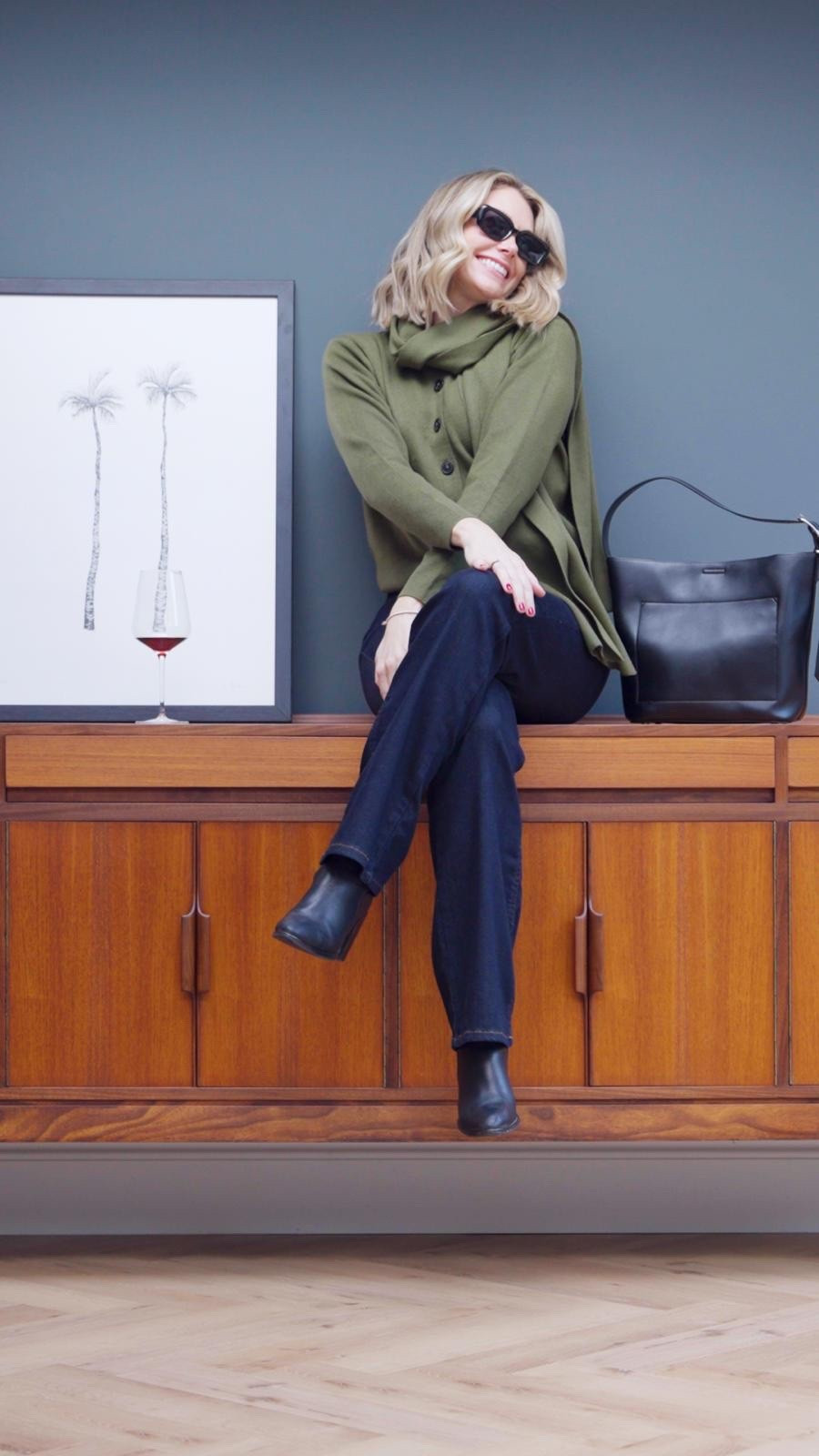 When the whole outfit comes together 🤝💚 Wearing the M&S green knit cardigan & scarf set, dark denim, boots and sunnies, simple, chic, everyday style.

#LTKuk #LTKautumn #LTKstyletip