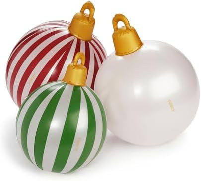 FUNBOY Giant Inflatable Light-Up Classic Christmas Ornaments, 3 Giant Sizes 24'', 22'' and 16.5''... | Amazon (US)