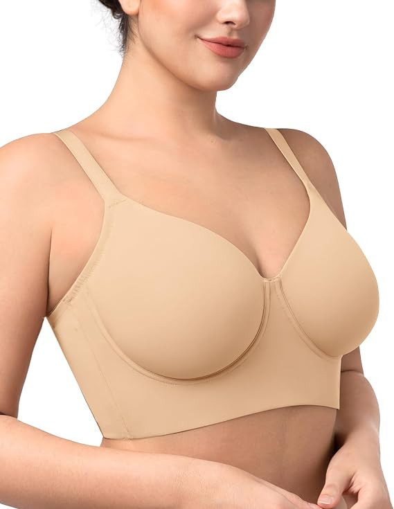 HSIA Bras for Women Minimizer Full Coverage Seamless Plus Size Longline Unlined Underwire Back Sm... | Amazon (US)