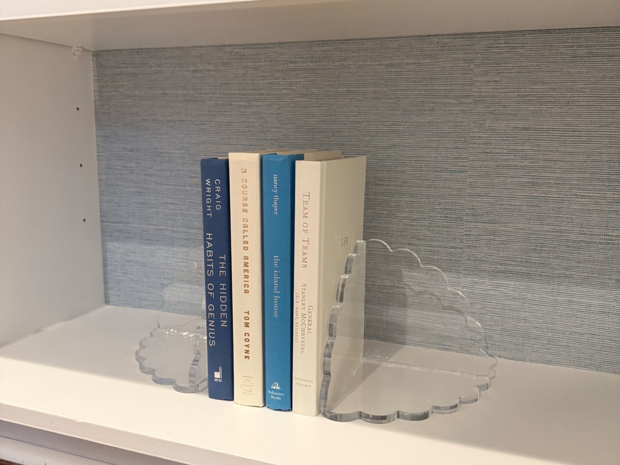 These acrylic Amazon books ends with gasscloth in the built ins!? 

#LTKSaleAlert #LTKHome #LTKgrwm