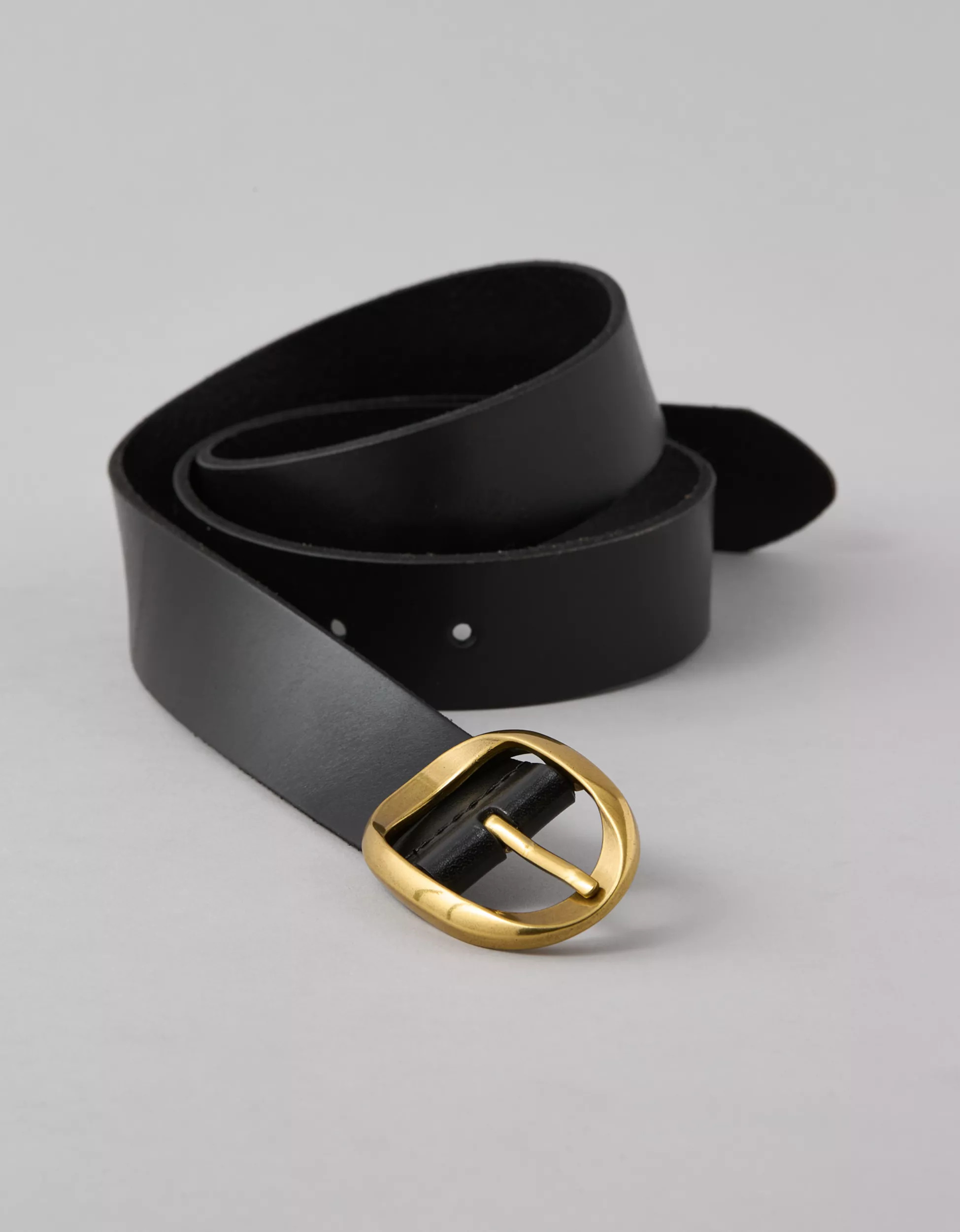 AE Oval-Twist-Buckle Leather Belt | American Eagle Outfitters (US & CA)