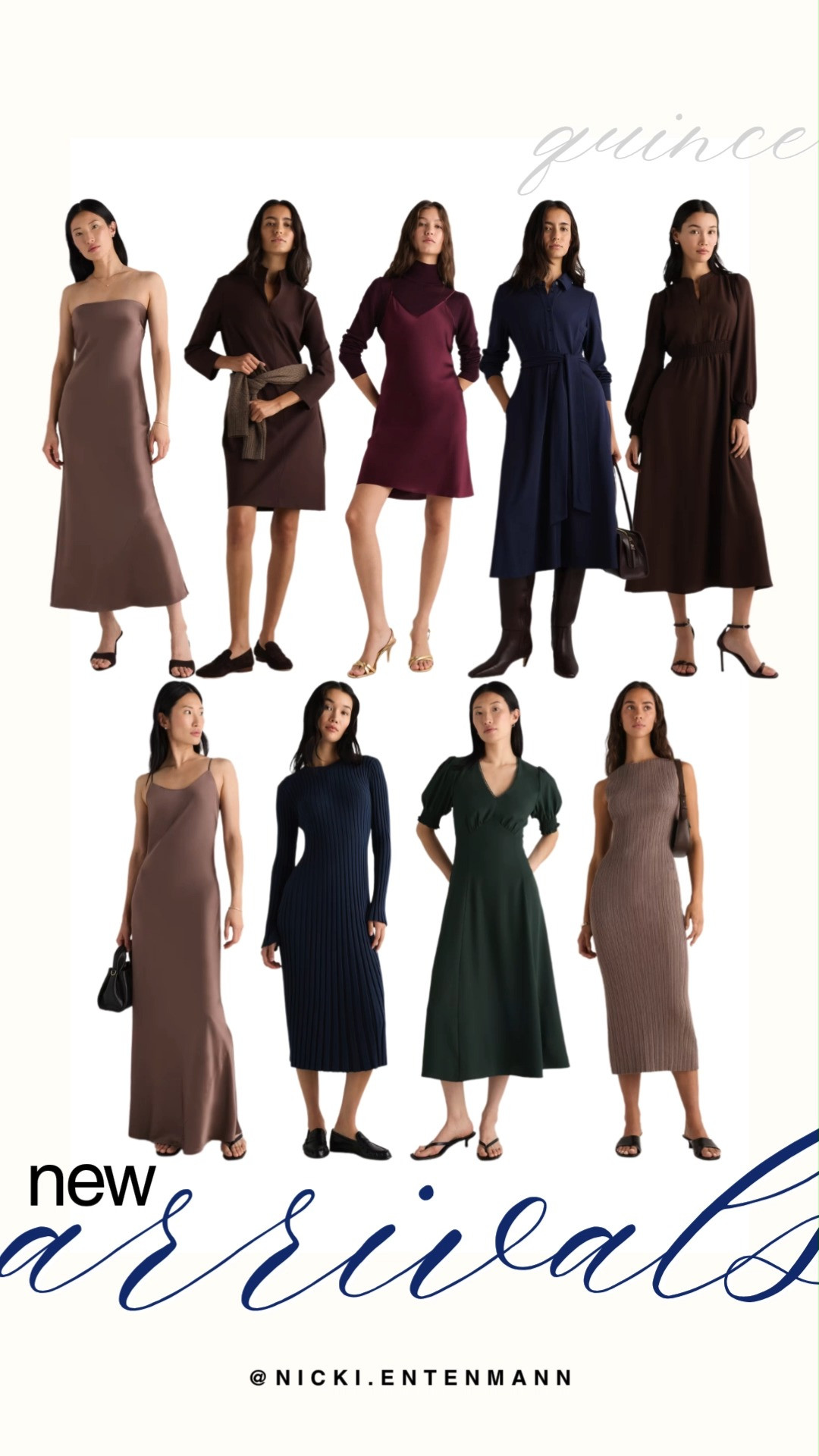 Discover the latest Quince new arrivals featuring timeless dresses for fall. This roundup showcases sleek strapless slip dresses, ribbed sweater midis, rich burgundy layered dresses, tailored shirt dresses, and elegant puff-sleeve styles in sophisticated neutrals. Refresh your seasonal wardrobe with these affordable, preppy essentials.

#quince #onequince #newarrivals #falldresses #fallfashion #preppycasual #everydaystyle 

 #LTKootd #LTKSaleAlert #LTKWedding