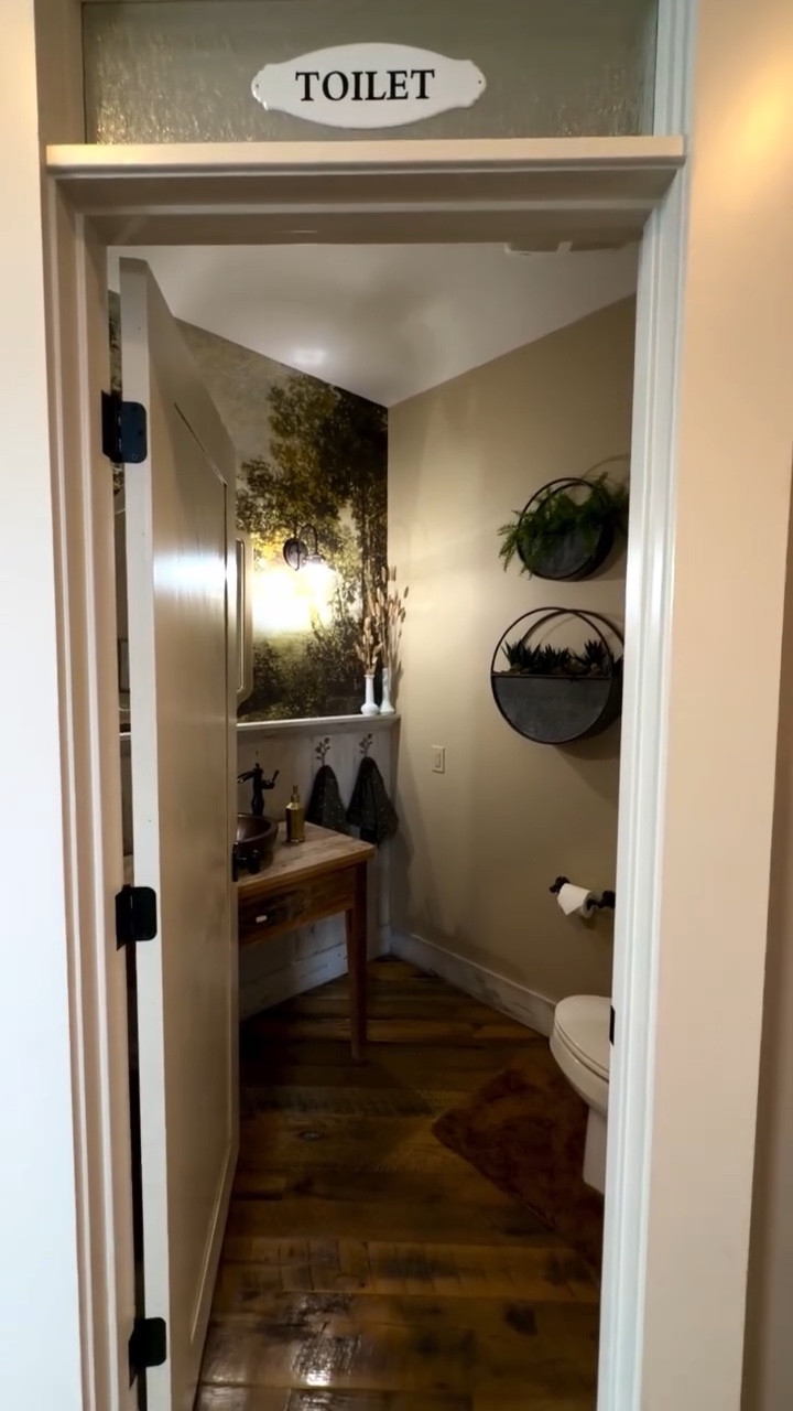 Elevated the powder room from plain-jane to corner of the countryside.  🏡 🐝 🐓 🪴 #beekeeper #crazychickenlady #houseplants #wallpaper #powderroom

#LTKOver40 #LTKMidsize #LTKHome