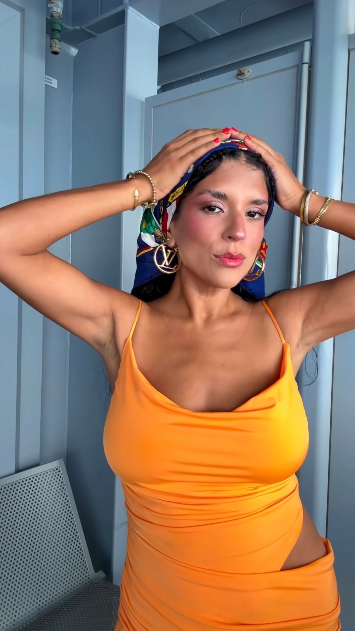 Summer vacay outfit ☀️

#earrings #dress #scarf 

#LTKStyleTip #LTKTravel #LTKOver40