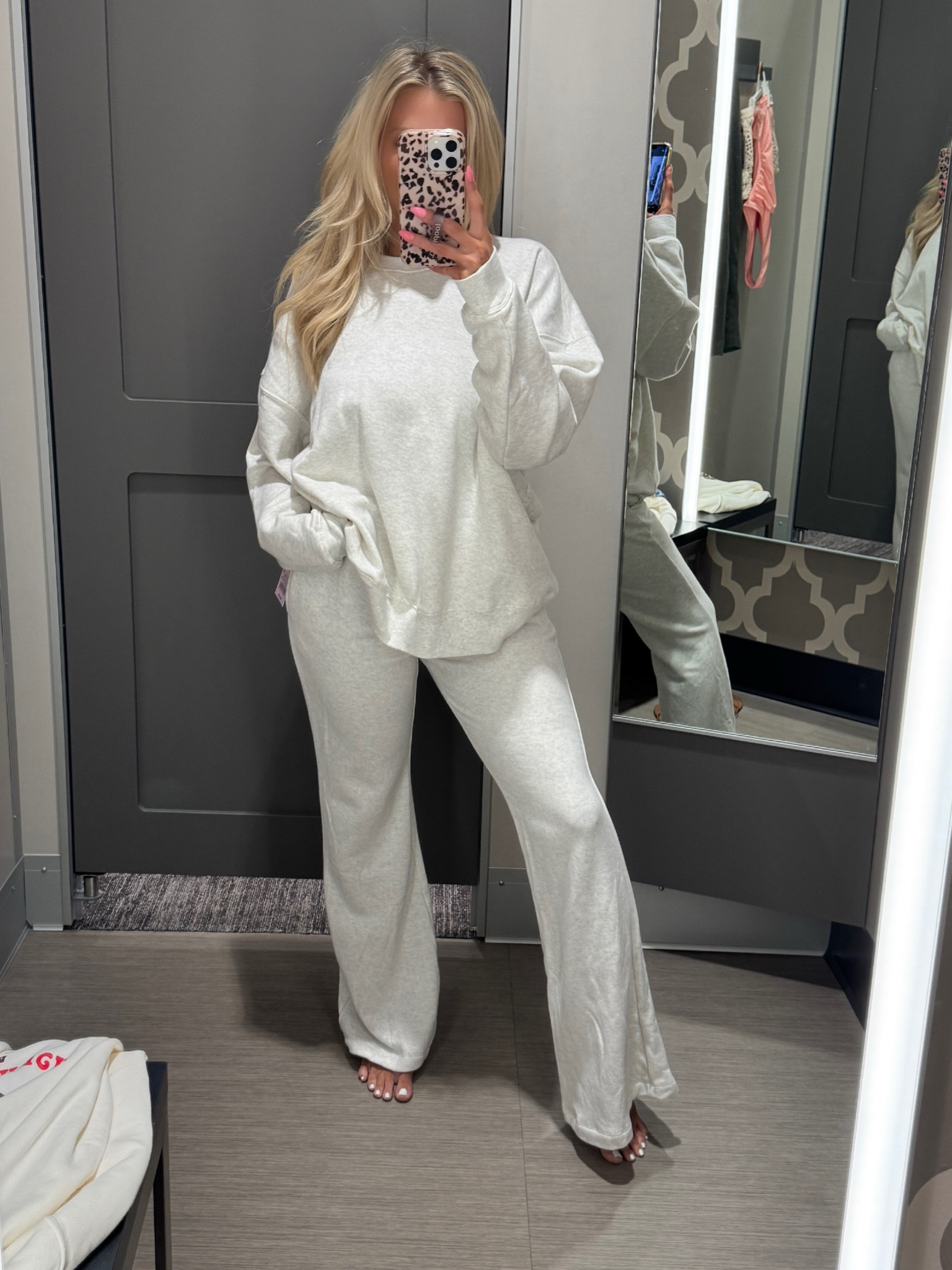 The comfiest set! Perfect for traveling too if you need a travel outfit- I’m wearing a size small in flare sweatpants and a medium in the sweatshirt #targethaul