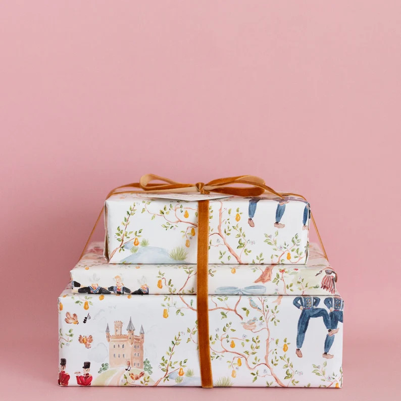 Christmas Wrapping Paper - Jovial Stripe, Multicolor Stripes, Holiday Gift Wrap, Maximalist Gift ... | Etsy (US)