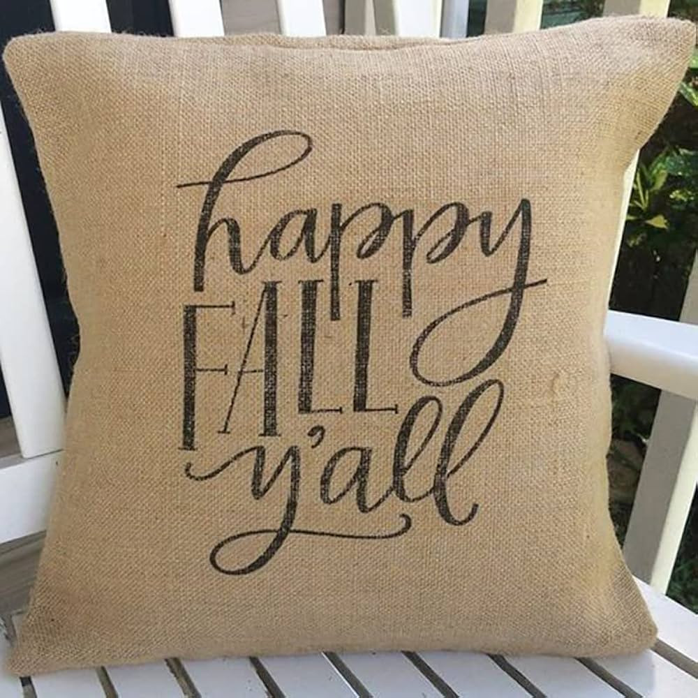 Happy Fall Yall Pillow Decorative & Throw Pillowcases Pillow Covers 18x18 Inch Invisible Zipper S... | Amazon (US)