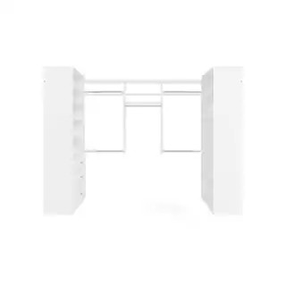 Closet Evolution 60 in. W - 96 in. W White U-Shaped Wood Closet System-WH43 - The Home Depot | The Home Depot