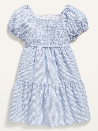 Smocked Seersucker Puff-Sleeve Dress for Toddler Girls | Old Navy (US)