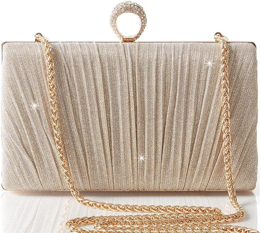 BABEYOND Clutch Purses for Women - Evening Bag Glitter Pleated Clutch for Bride Party Prom Weddin... | Amazon (US)