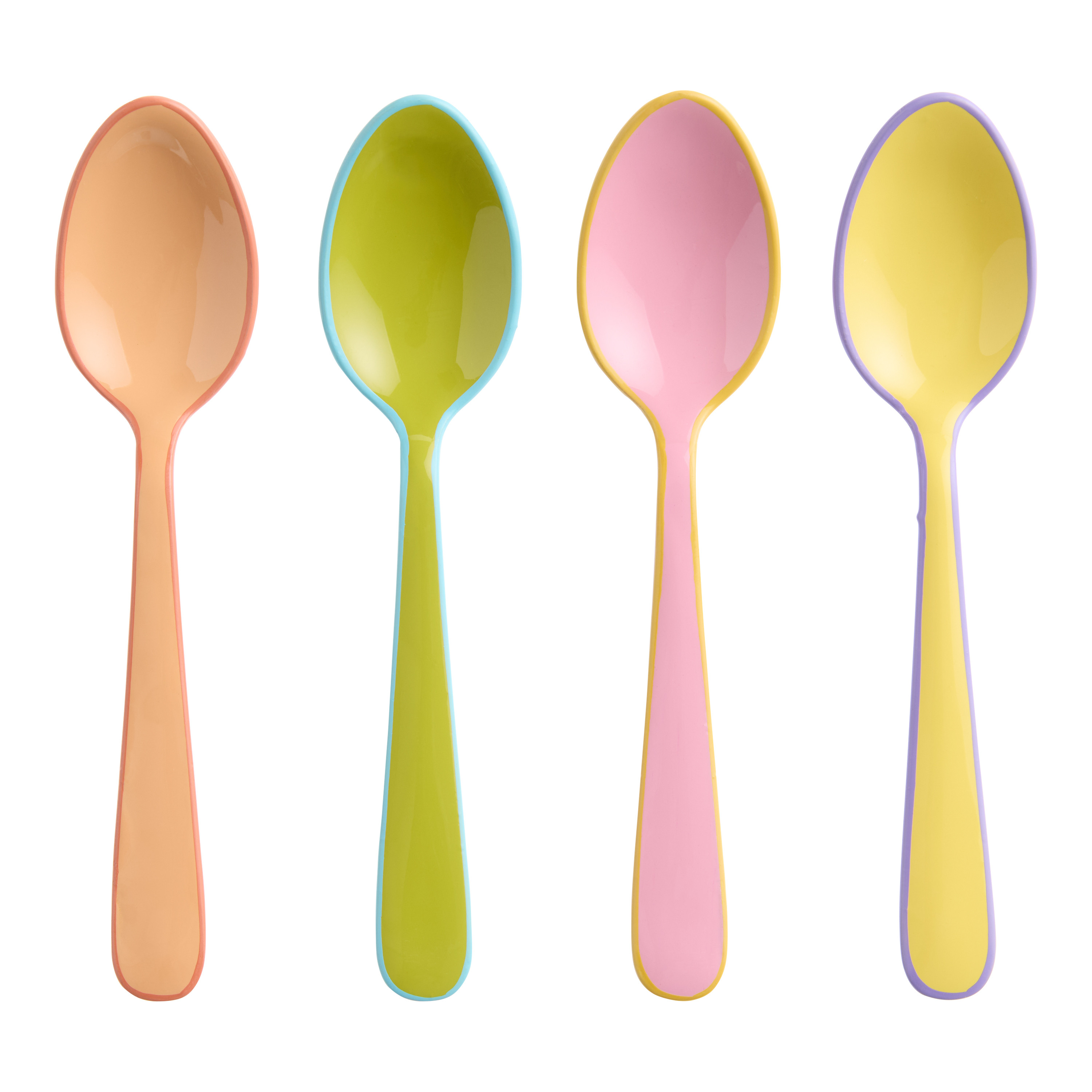 Spring Color Enameled Steel Cocktail Spoons 4 Pack | World Market