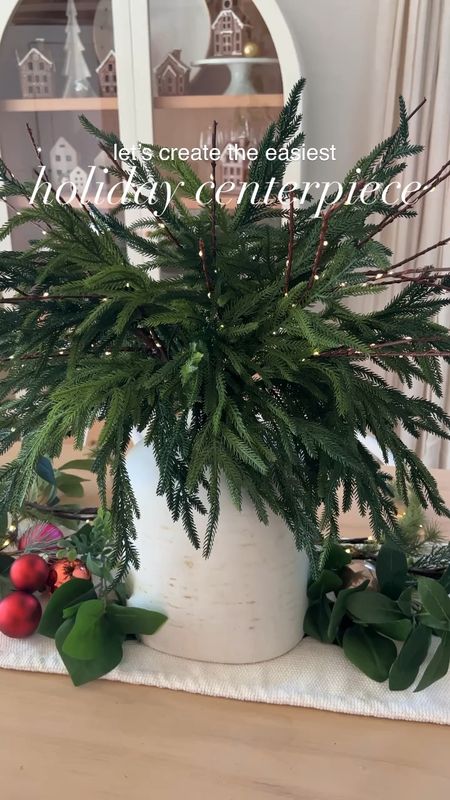 Easy holiday/winter centerpiece. The branches have built-in lights that have a 6 hour on function to save battery life. I plan to keep it out during the holidays and throughout winter! 

#LTKHoliday #LTKSeasonal #LTKVideo