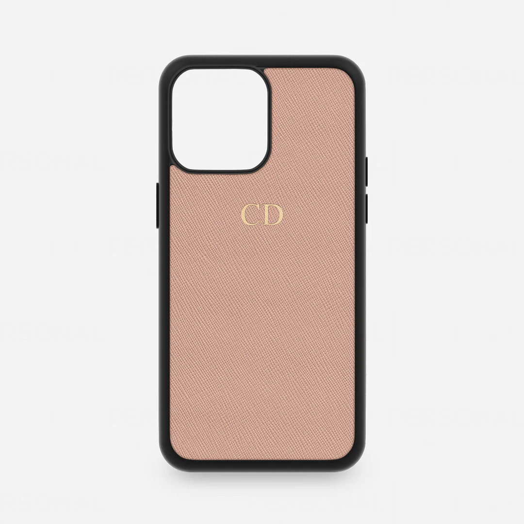 IPhone 14 Saffiano Leather Phone Case, Taupe iPhone 13 12 11 Pro Max Case Nude Mini Xs Xr Xs Init... | Etsy (US)