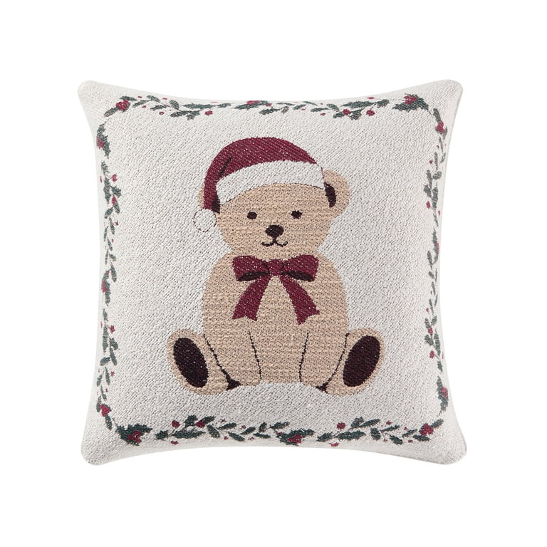 My Texas House Teddy Bear Decorative Christmas Pillow, Multicolor, 18" x 18" | Walmart (US)