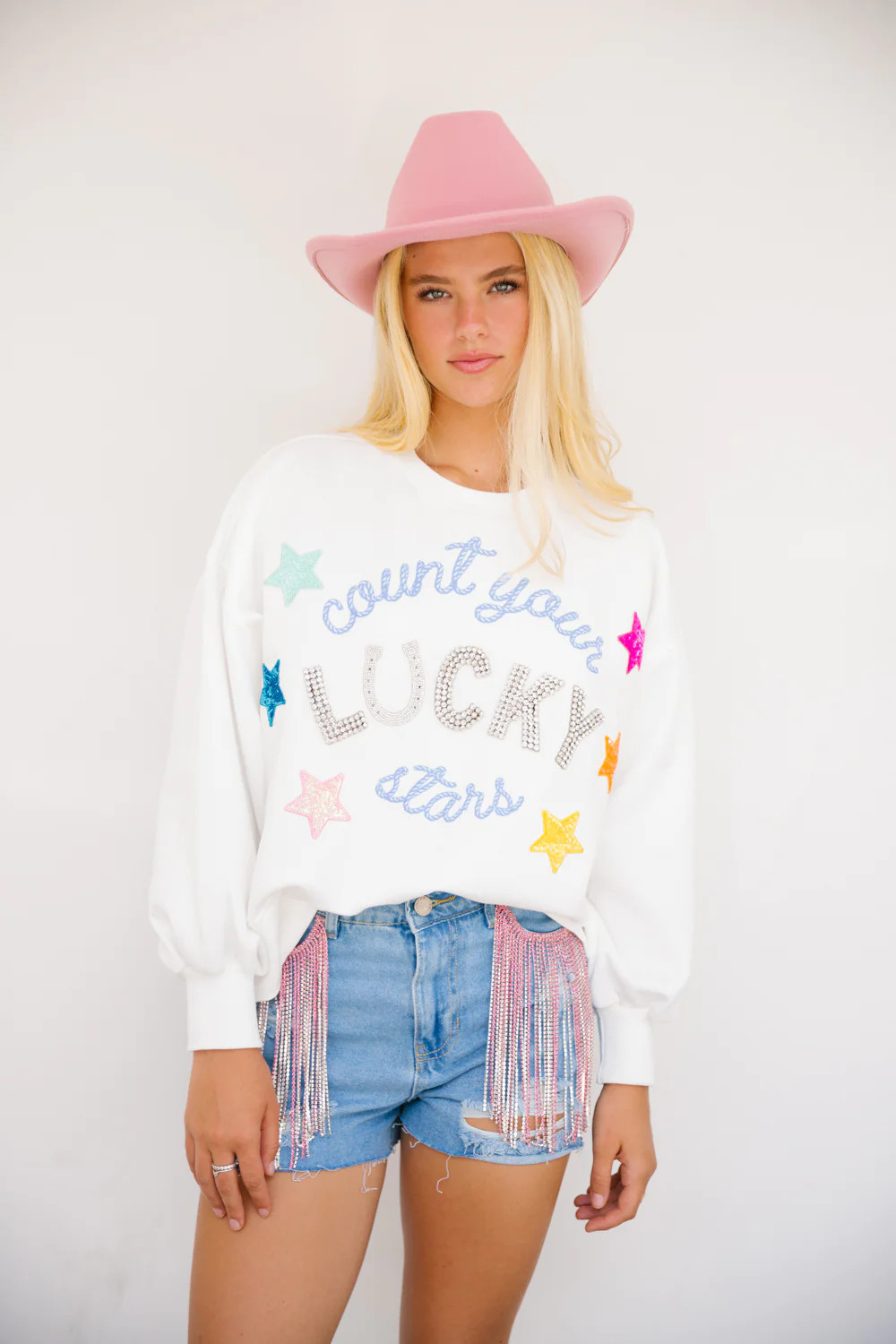 COUNT YOUR LUCKY STARS PULLOVER | Judith March