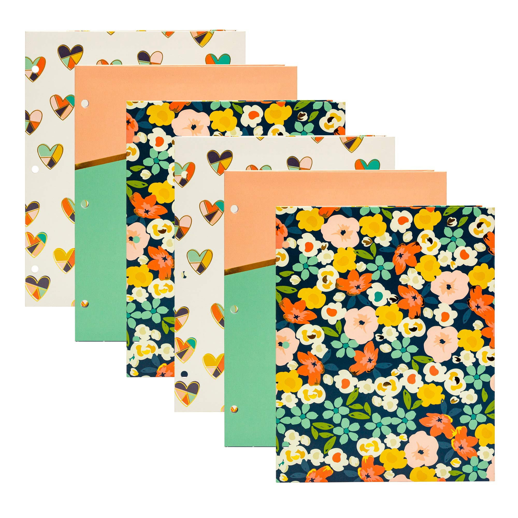 Pukka Pad, Carpe Diem Floral Love Folders – 6 Pack of Pocket Portfolios with 3 Hole-Punches for... | Amazon (US)