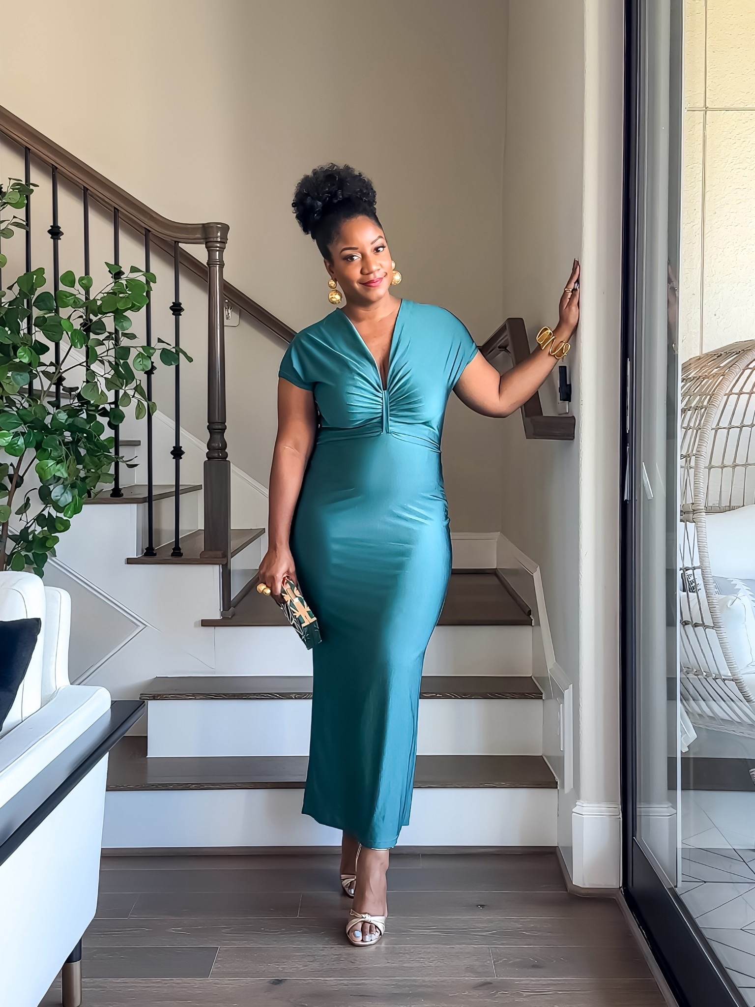 Love this emerald green midi dress with cap sleeves. It’s perfect for date night or a wedding guest look. Wearing a L.

green midi dress with sleeves / ruched bodycon dress / emerald green dress outfit / wedding guest dress with sleeves / date night dress / cocktail dress with sleeves / elegant midsize outfit / fitted midi dress / statement earrings outfit / spring event dress

#LTKootd #LTKMidsize #LTKWedding