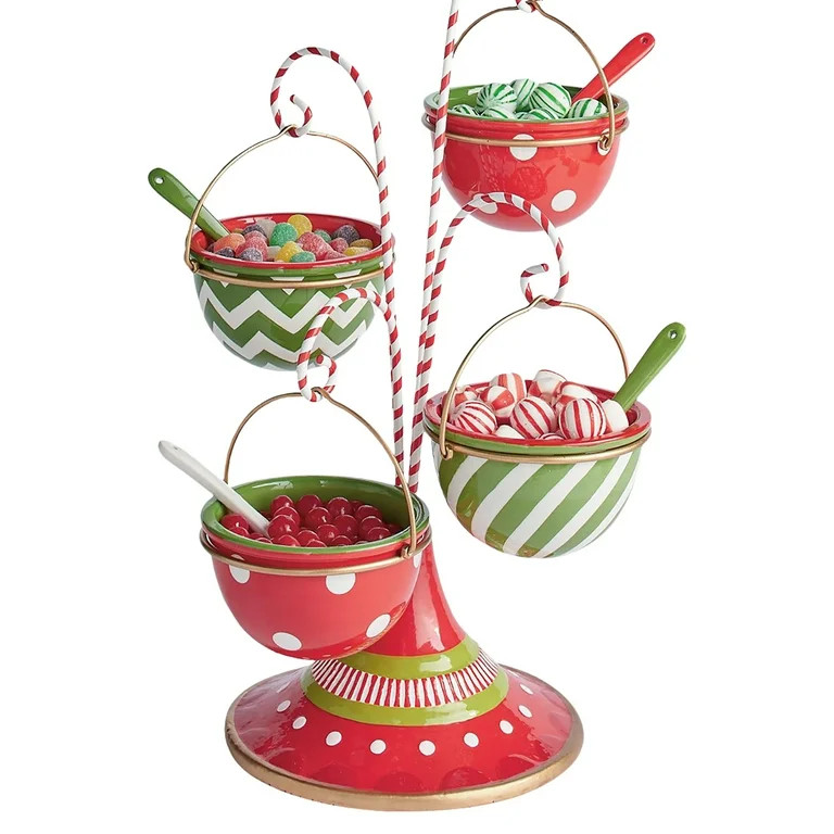 Christmas Snack Stand 2 Tier Resin Food Serving Tray Cupcake Holder (A) | Walmart (US)