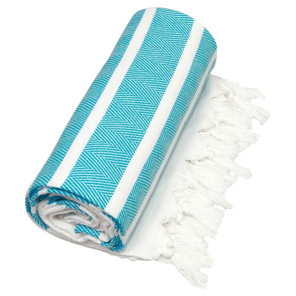 Herringbone Pesetemal Beach Towel Turquoise | Target