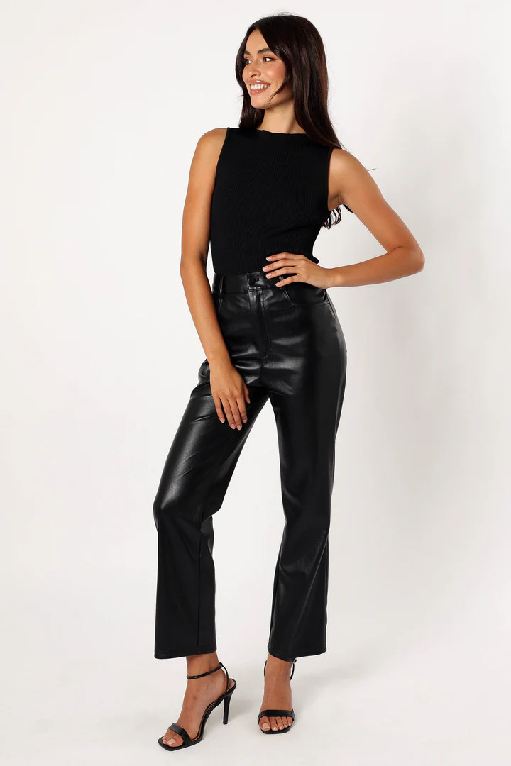 Maverick Vegan Leather Pants - Black | Petal & Pup (US)