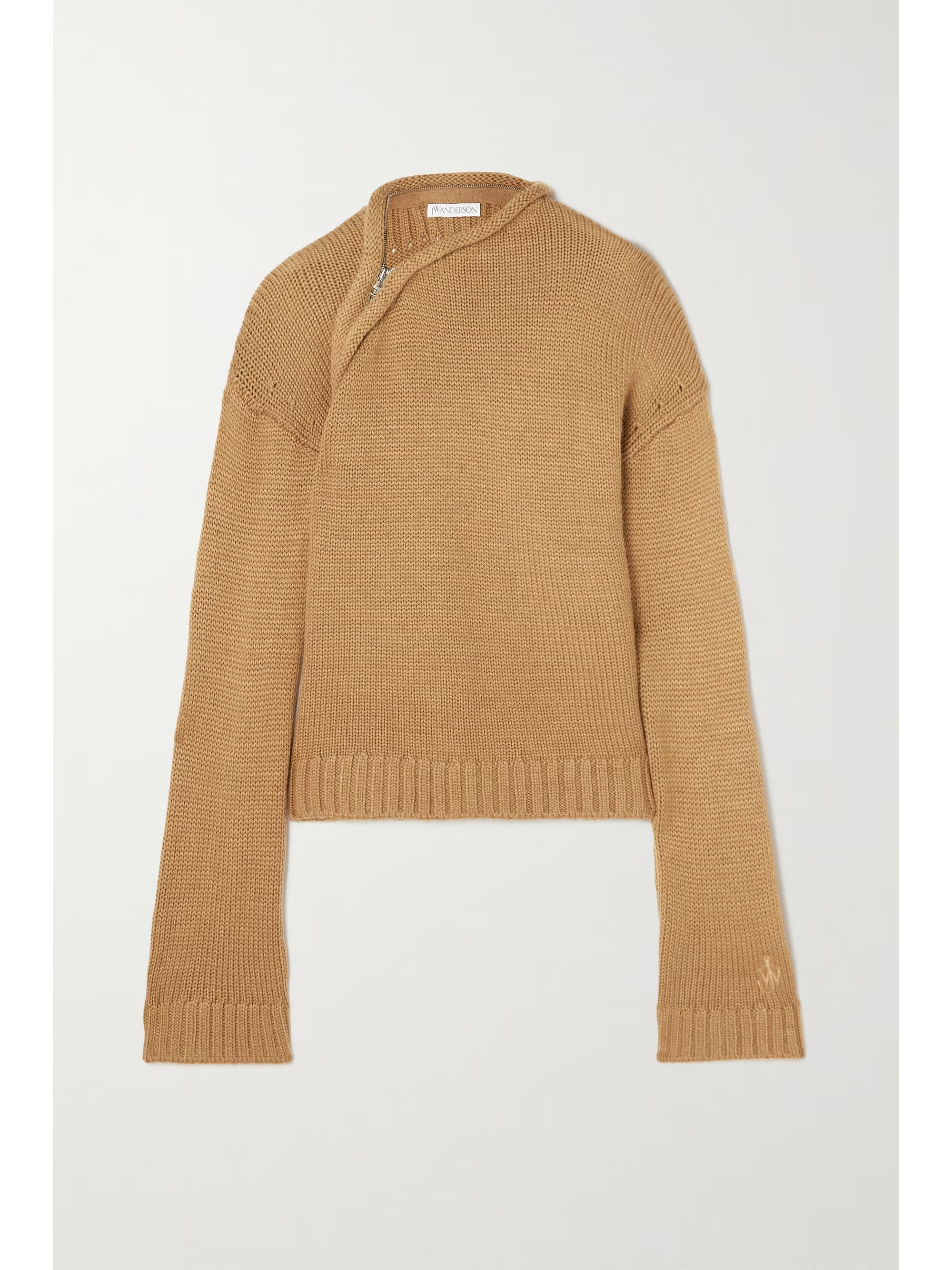 Zip-detailed knitted sweater | NET-A-PORTER (US)