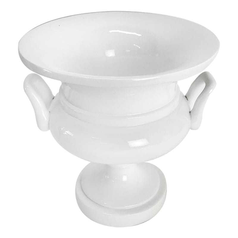White Urn with Handles, 9" | At Home